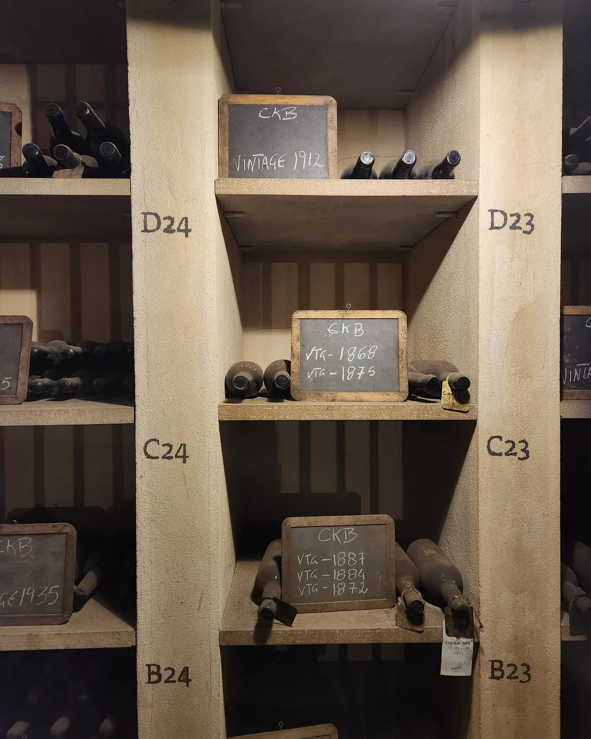 Vintage bottles in Cockburn’s cellar